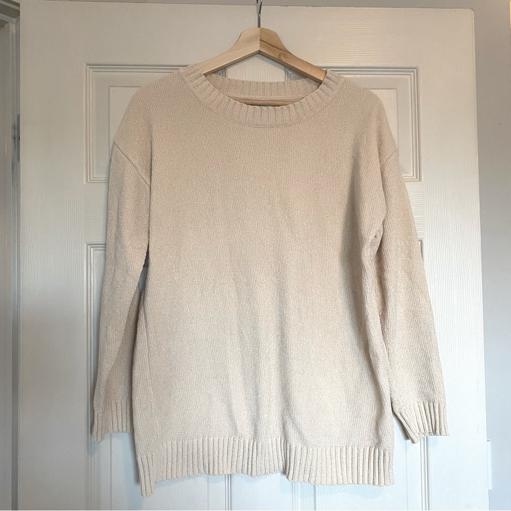 Mint - Get Involved White Chenille Sweater - size Small